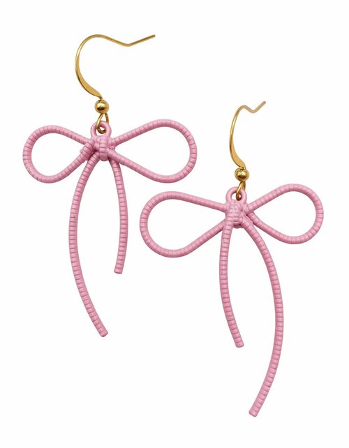 Big Pink Bow Earrings