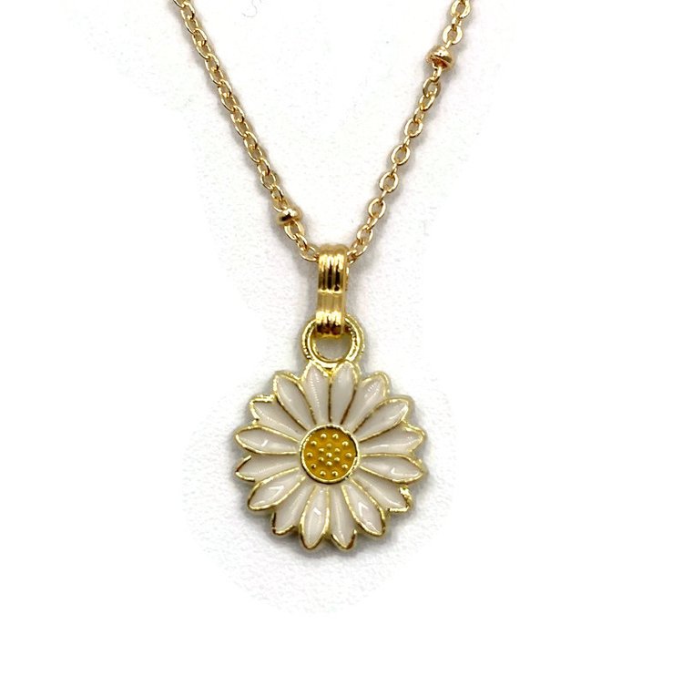 Enamel Daisy Pendant