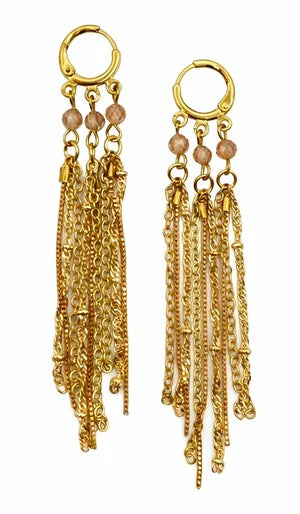Golden Cascade Hoop Earrings
