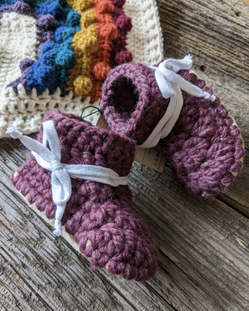 Suede Bottom Baby Booties