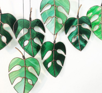 Stained Glass Monstera Leaf