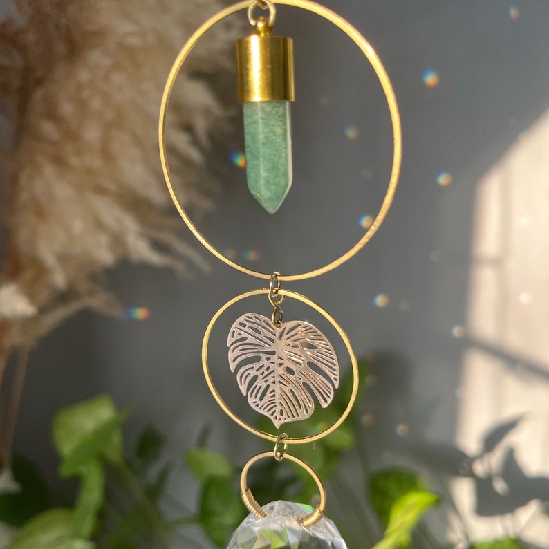 Monstera Aventurine Suncatcher