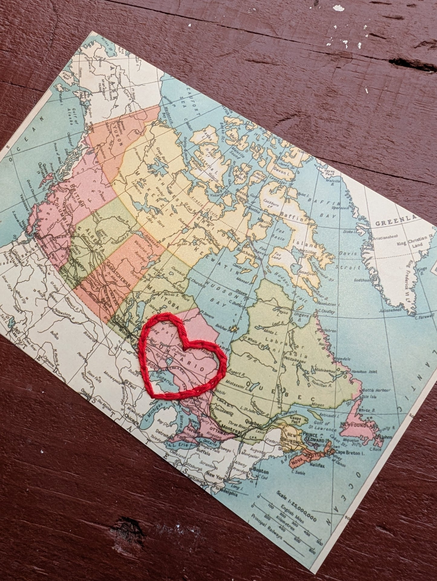 Embroidered Heart Maps by Sadie & June