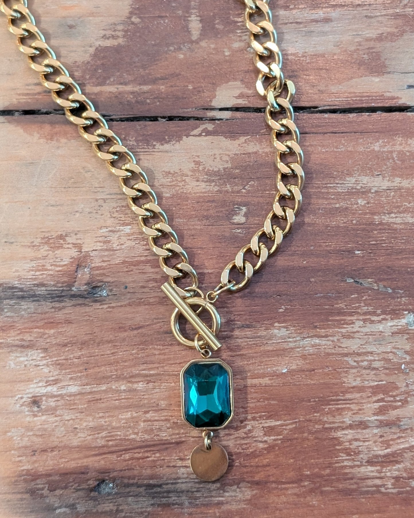 Bare Bones Jewelry - Chunky Green Pendant