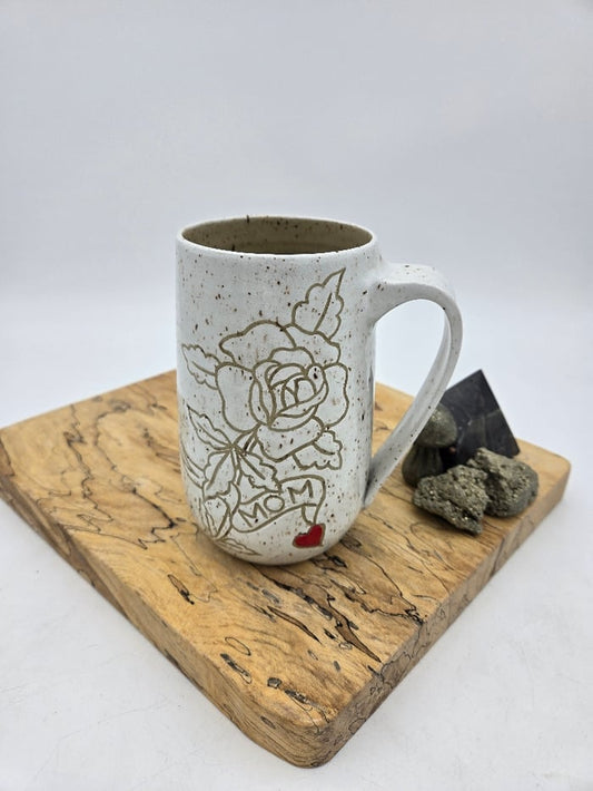 Jacpot Pottery White Rose Mom