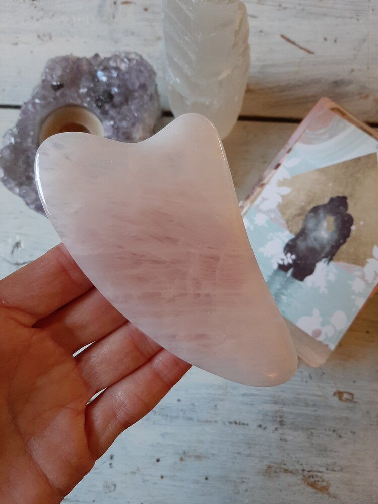 Gua Sha Tool - Rose Quartz Heart