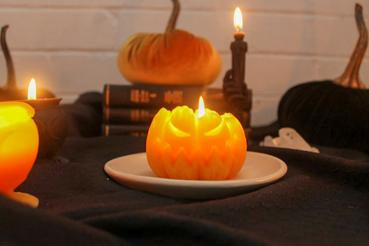 Beeswax Candle - Angry Pumpkin