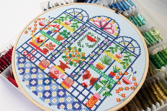 Glorias Greenhouse Cross Stitch Kit