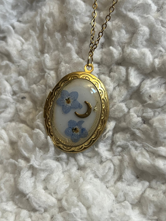 Bare Bones Jewelry - Floral Moon Locket