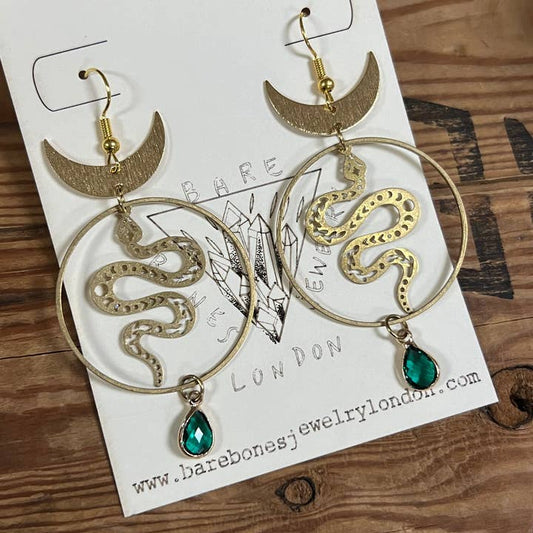 Snake and Stone Earrings