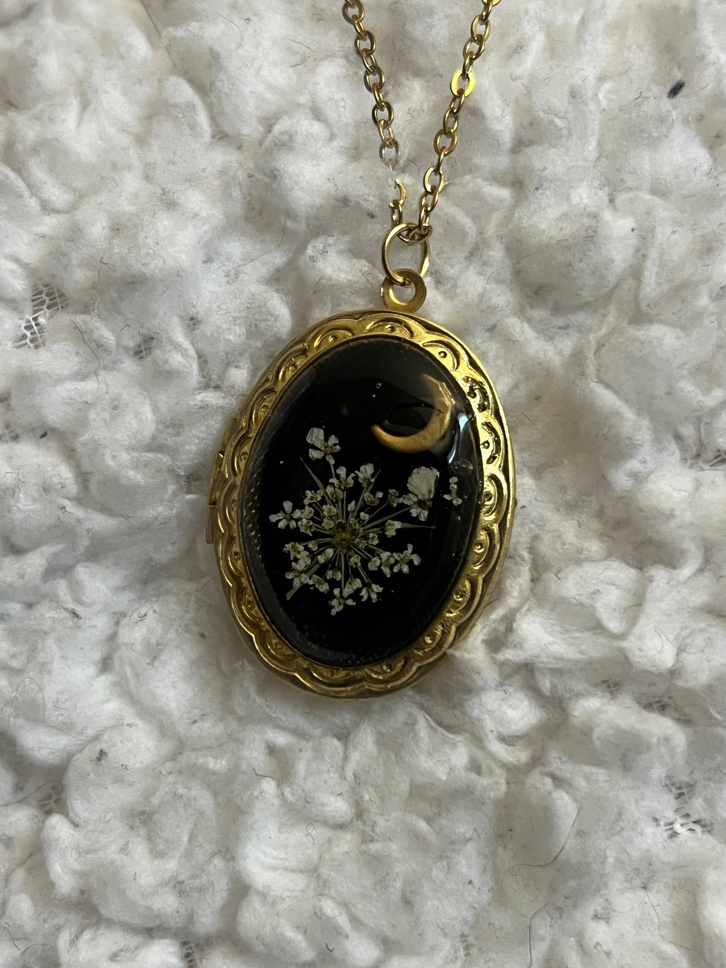 Bare Bones Jewelry - Floral Moon Locket