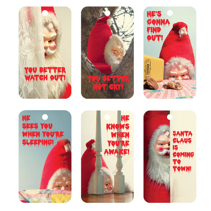 Creepy Santa Assorted Gift Tags