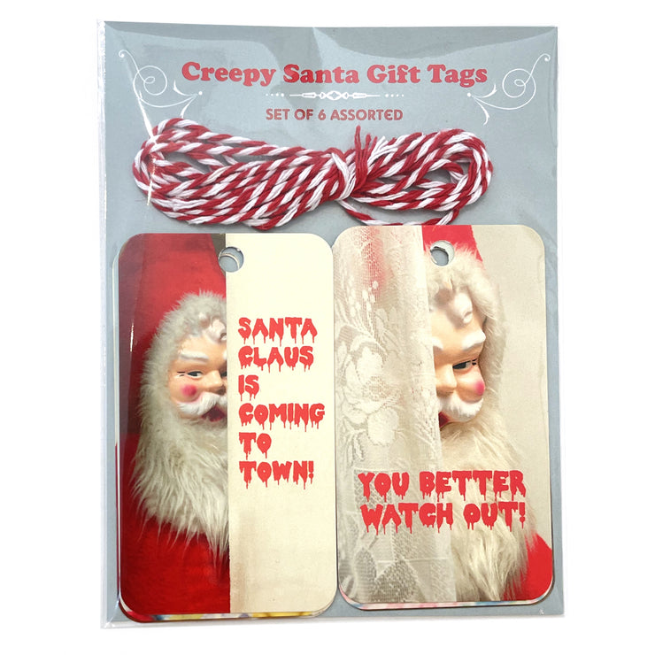 Creepy Santa Assorted Gift Tags