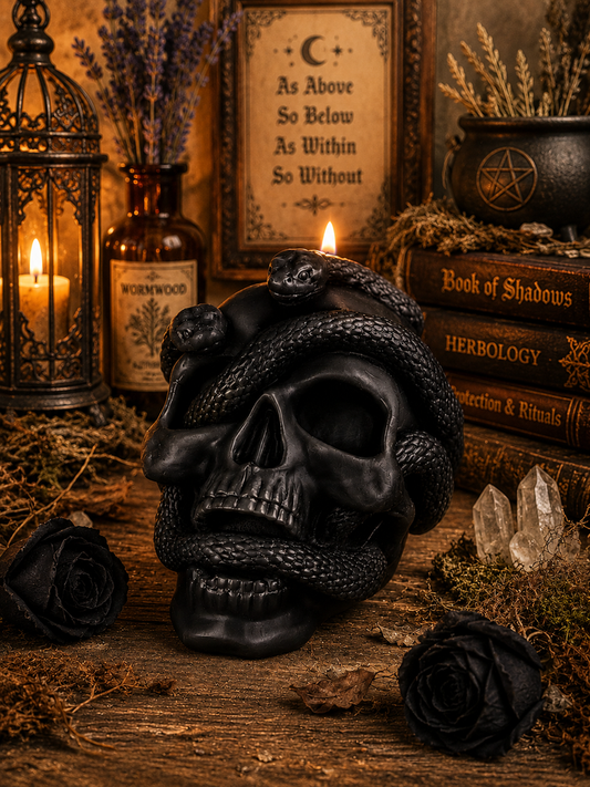 Beeswax Candle - Snake Skull
