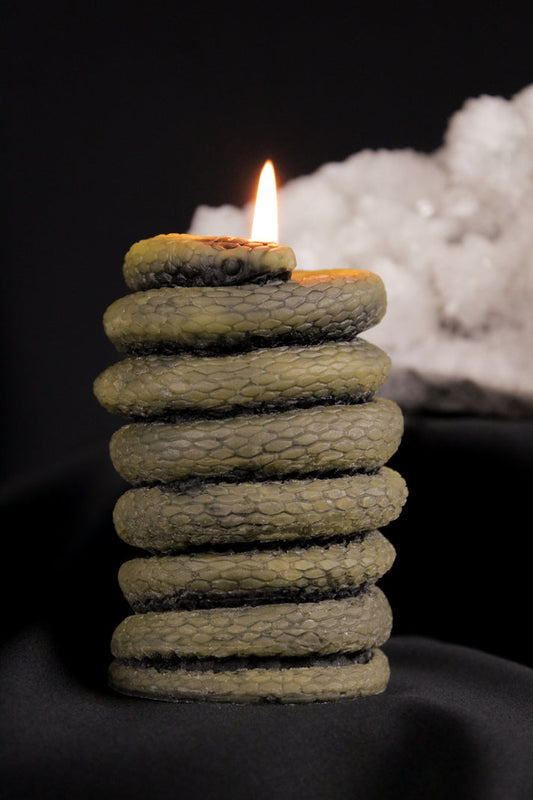 Beeswax Candle - Snake Pillar