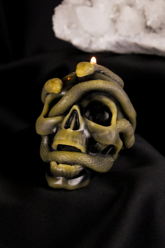 Beeswax Candle - Snake Skull