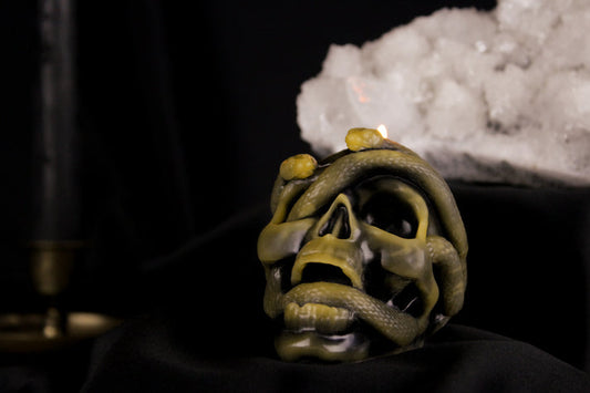 Beeswax Candle - Snake Skull