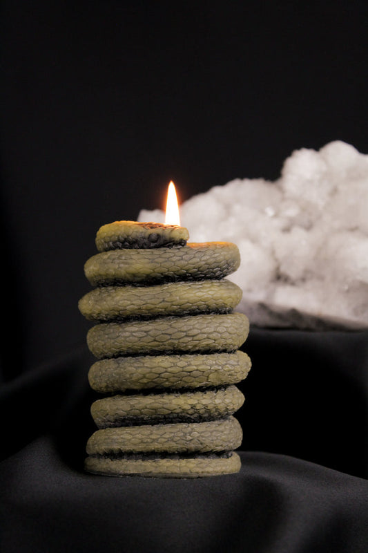 Beeswax Candle - Snake Pillar