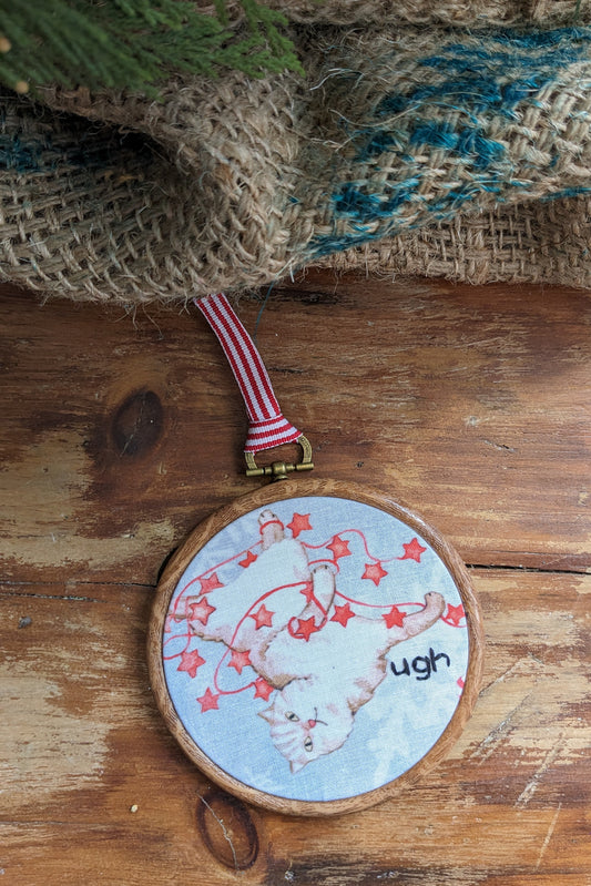 Grumpy Cat Embroidered Hoop