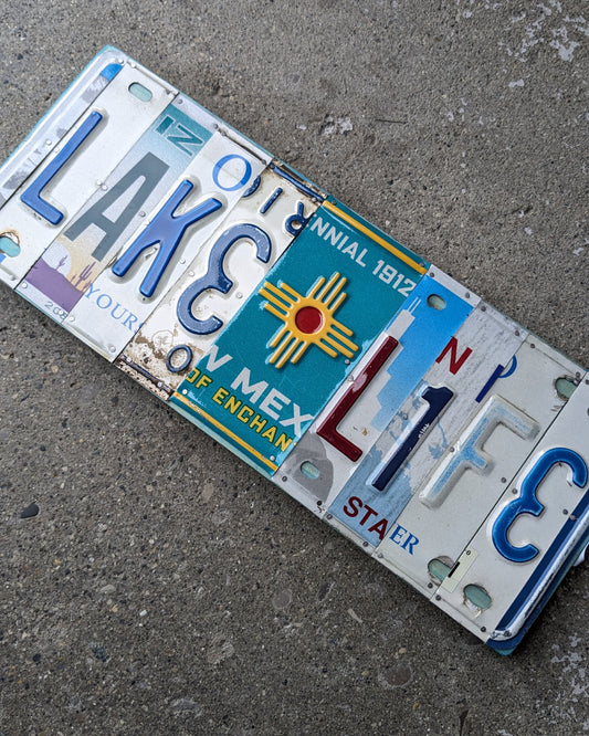 Upcycled License Plate Art - LAKELIFE