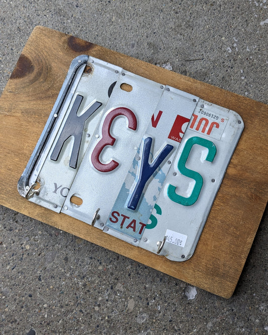 Upcycled License Plate Art - KEYS