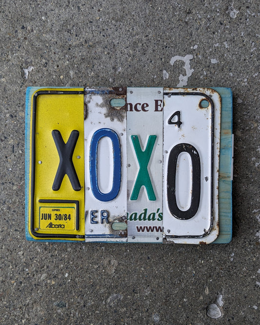 Upcycled License Plate Art - XOXO