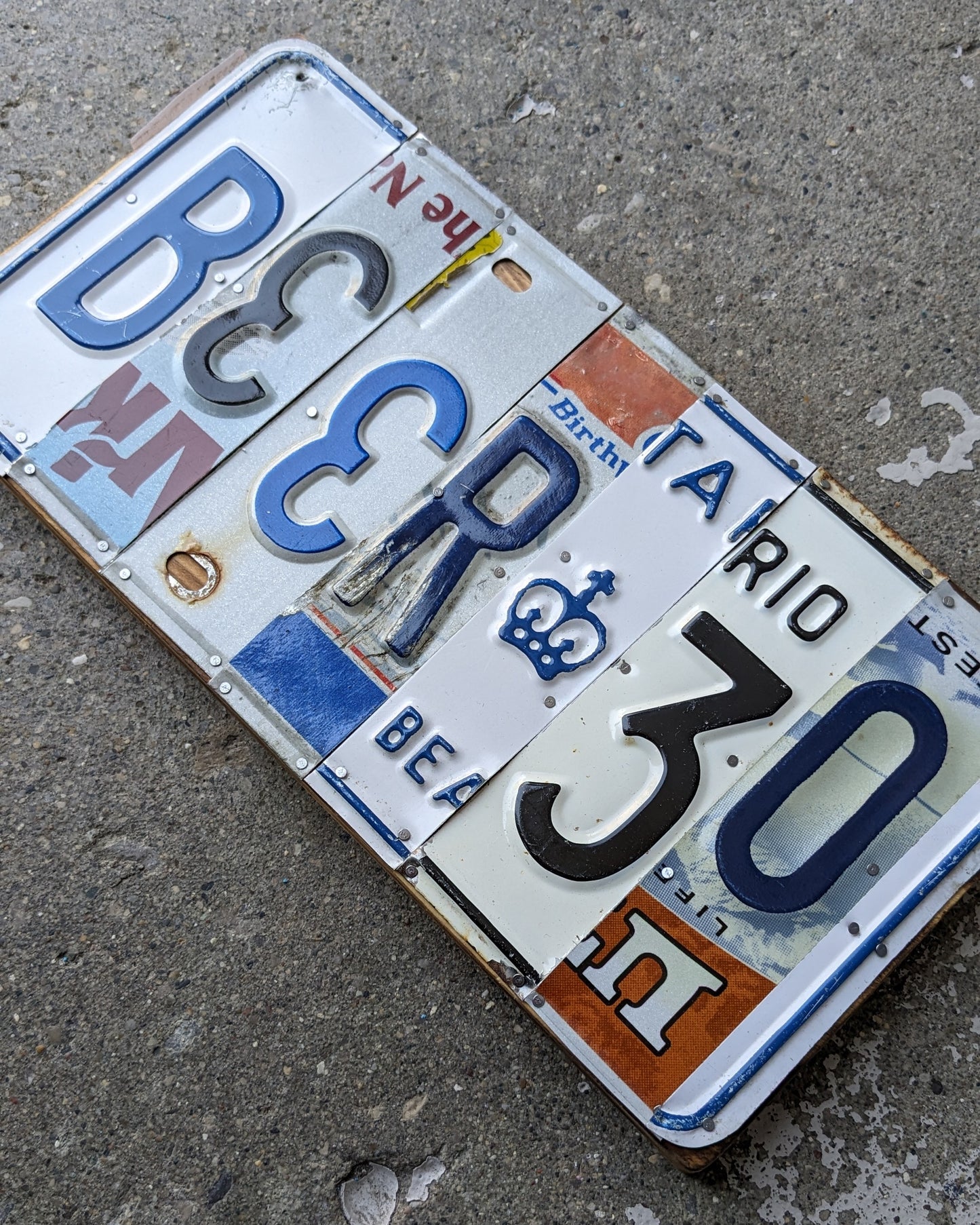 Upcycled License Plate Art - BEER30