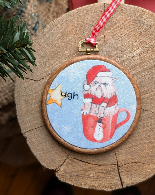 Grumpy Cat Embroidered Hoop