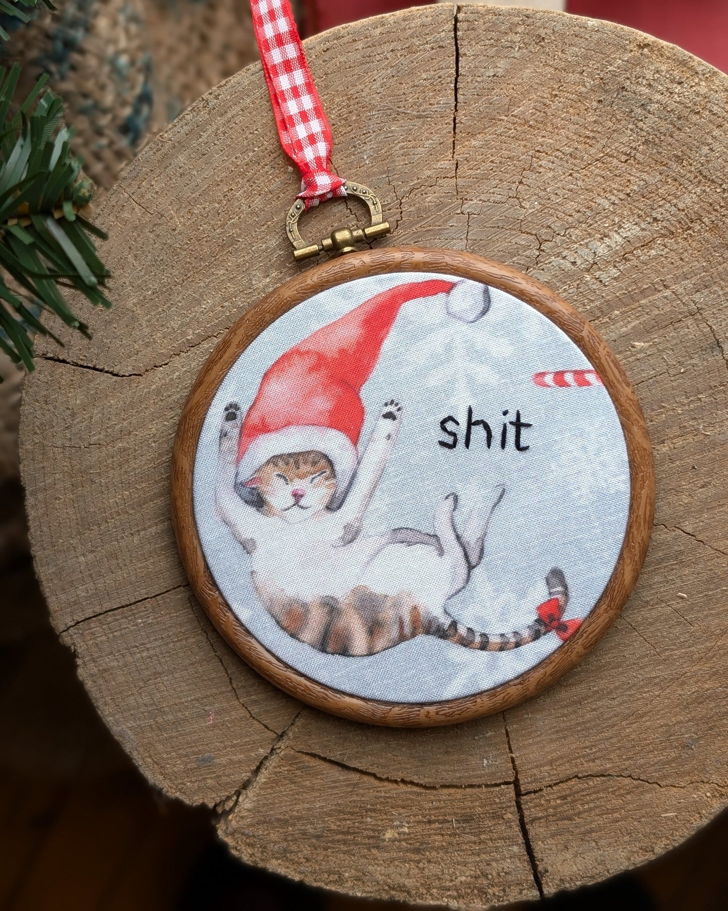 Grumpy Cat Embroidered Hoop