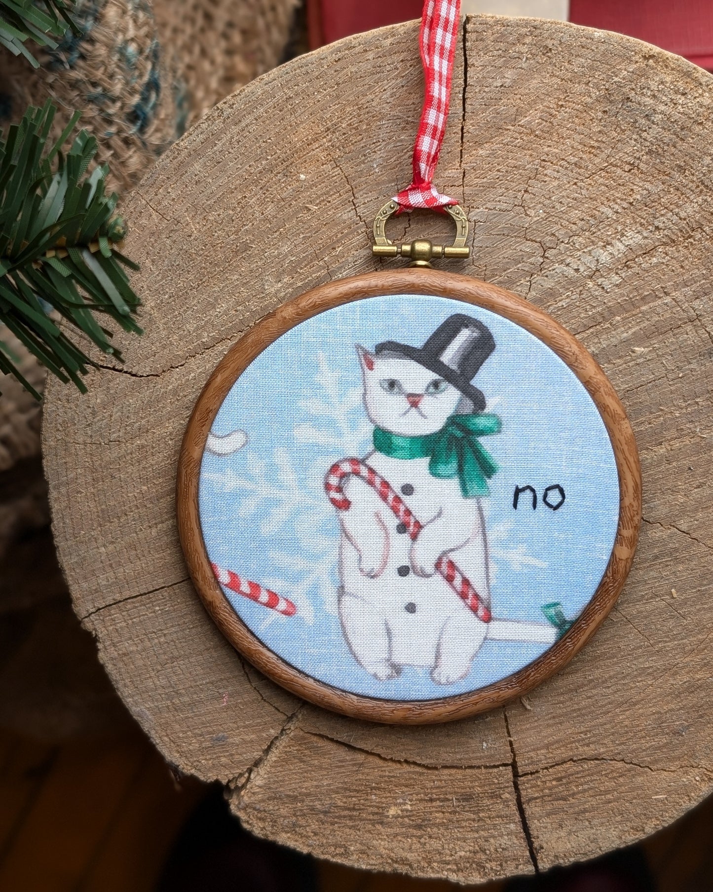 Grumpy Cat Embroidered Hoop