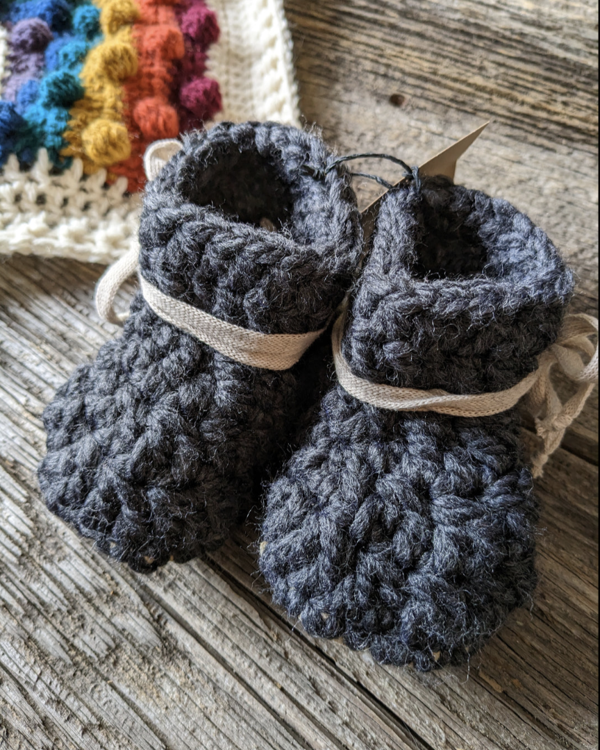 Suede online baby booties
