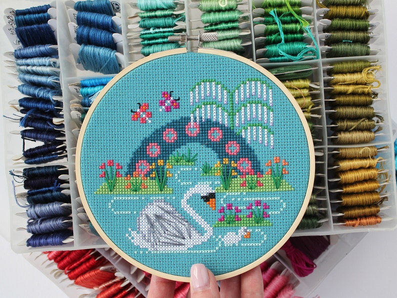 Springtime Swans Cross Stitch Kit