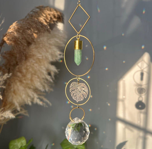 Monstera Aventurine Suncatcher