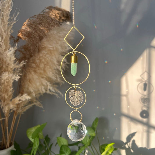 Monstera Aventurine Suncatcher