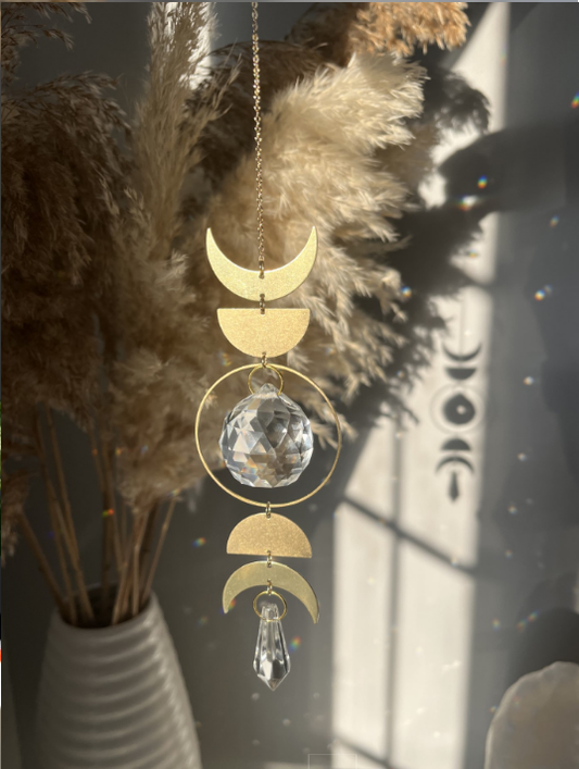 Brass Moon Phase Suncatcher
