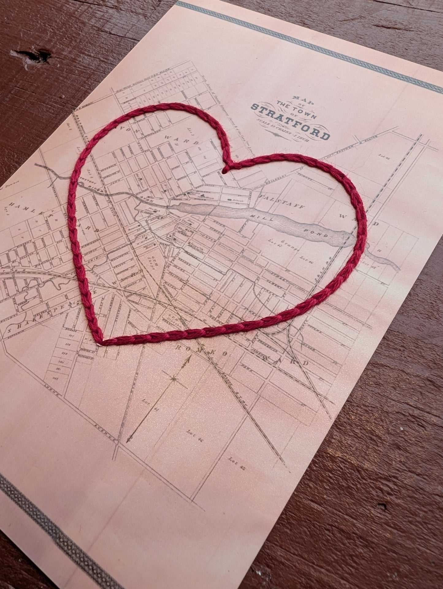 Embroidered Heart Maps by Sadie & June