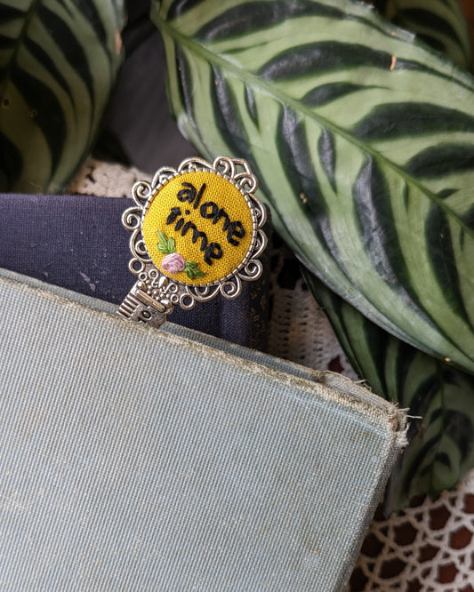 Hand Embroidered Bookmark Ruler Style