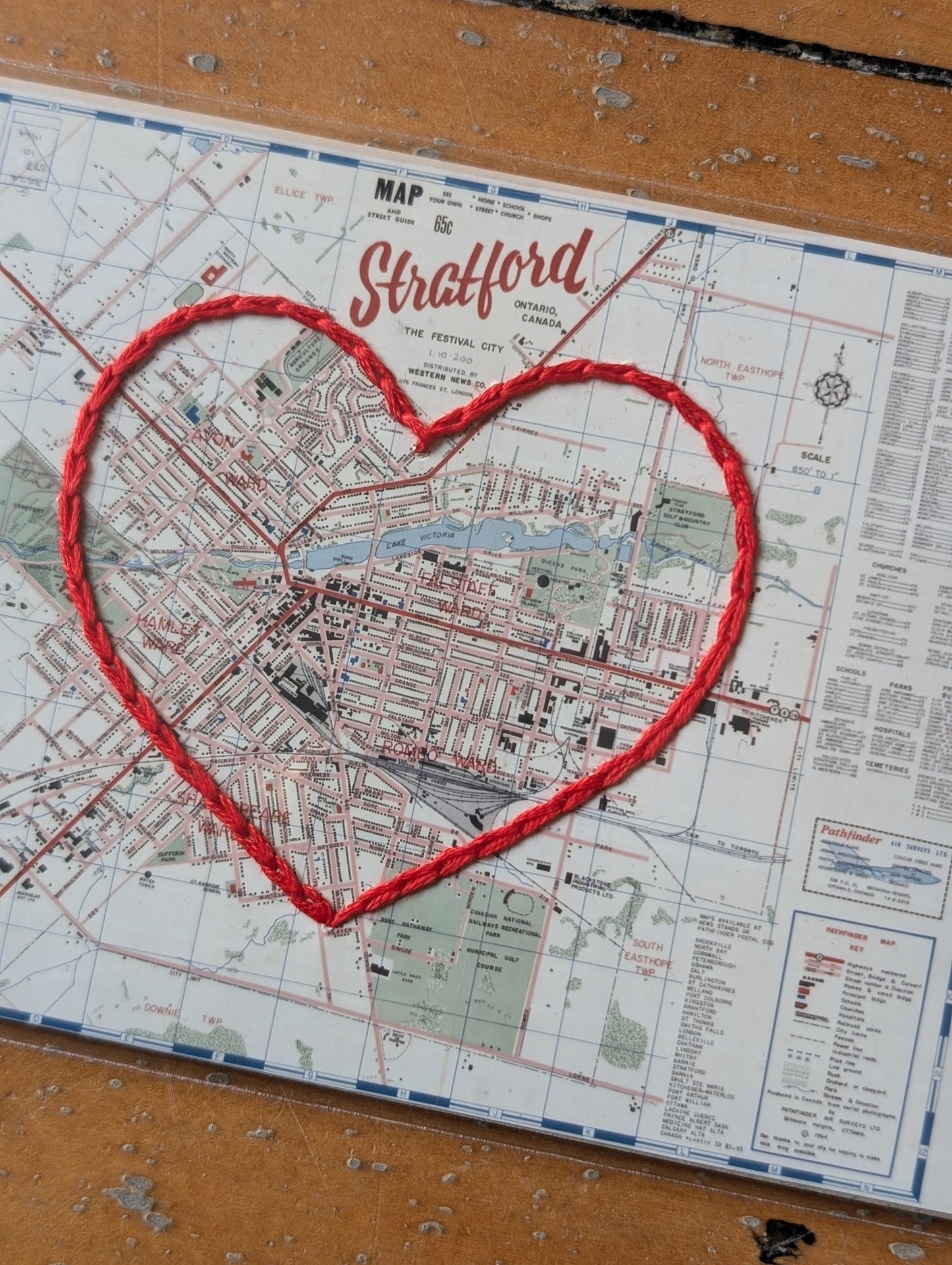 Embroidered Heart Maps by Sadie & June