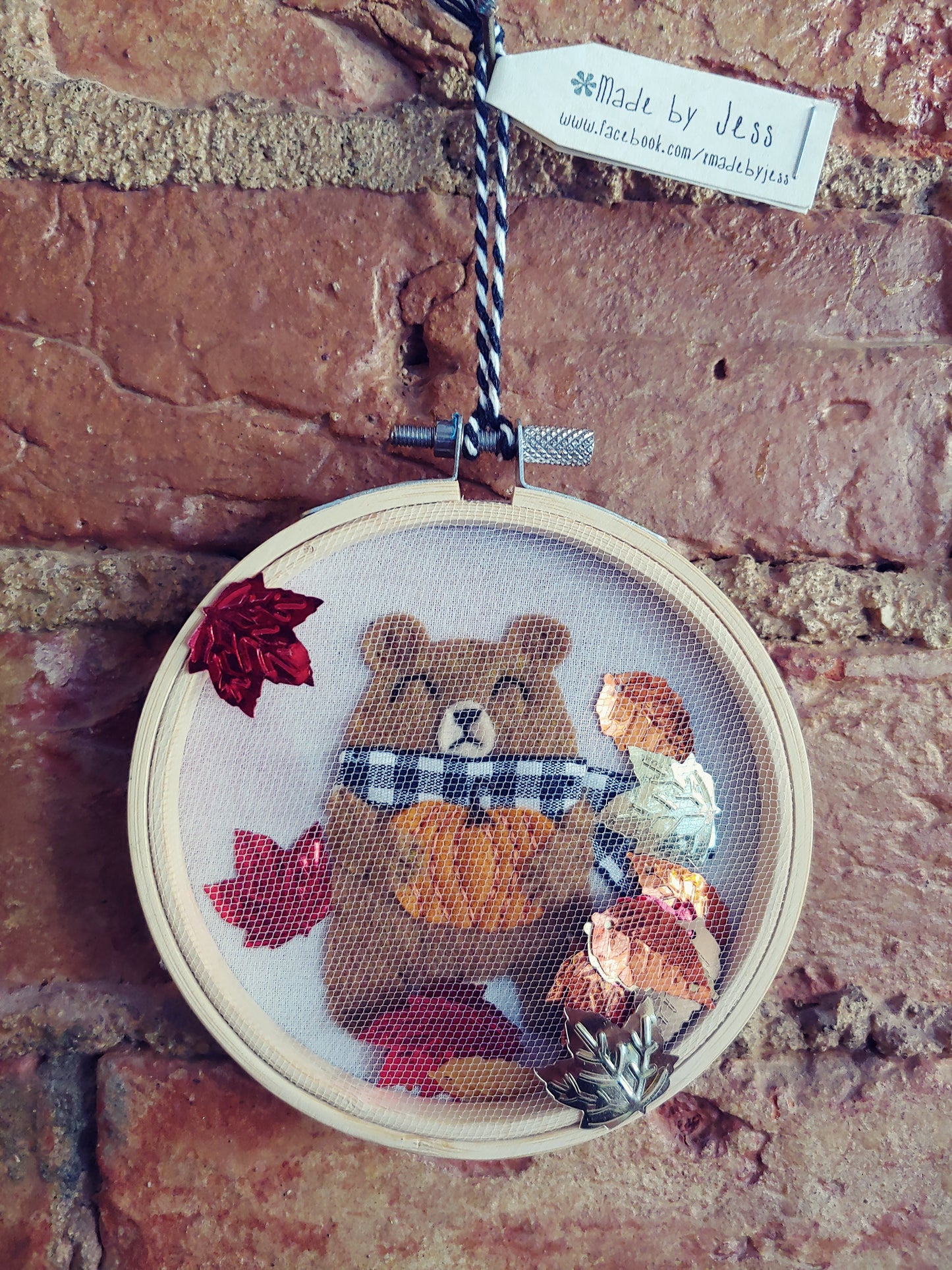 Embroidery Hoop - Autumn Bear