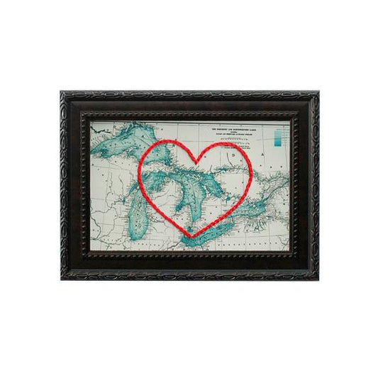 Great Lakes Heart Map 4x6