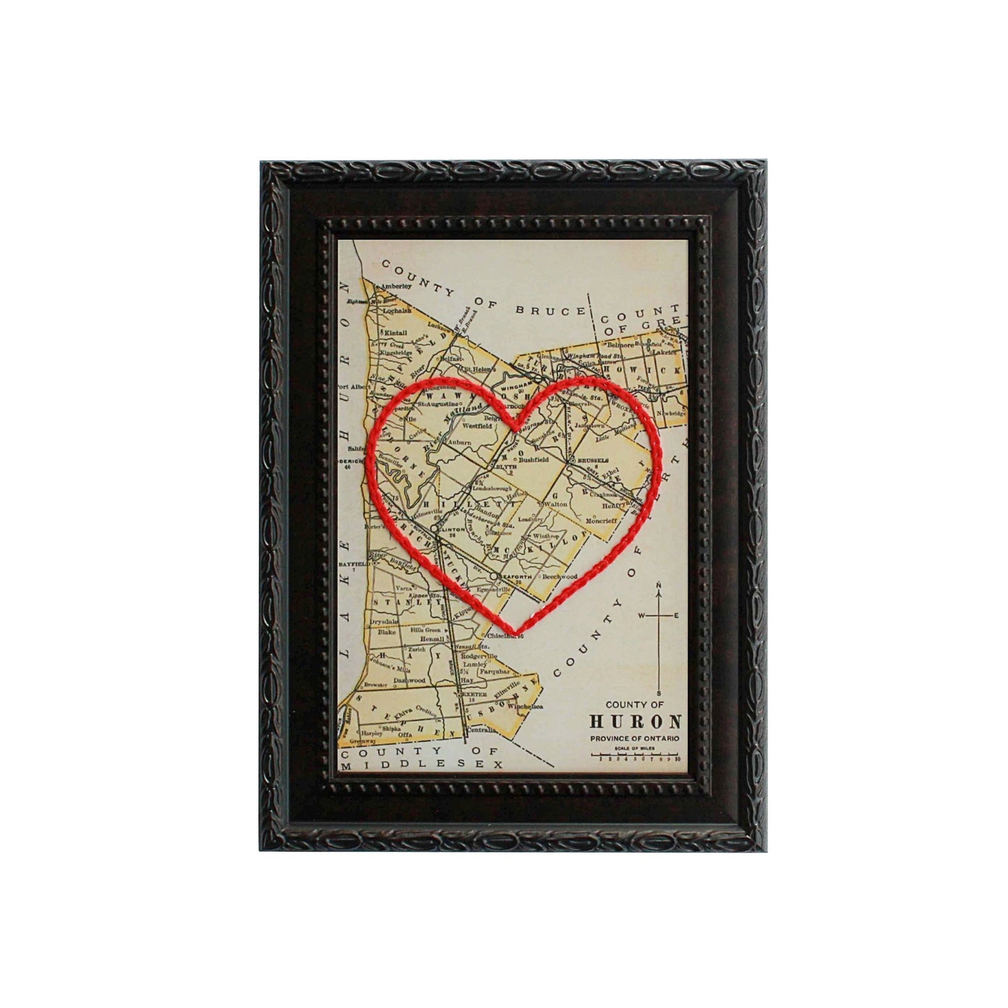 Huron County Heart Map 4x6