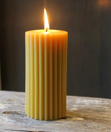 Fluted Beeswax Pillar