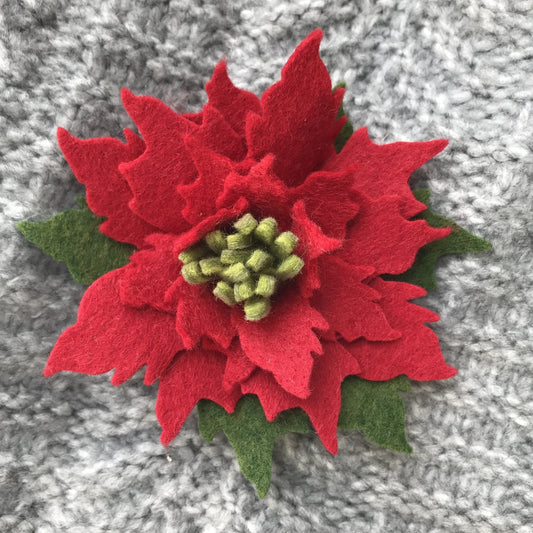 Felt Poinsettia Pin