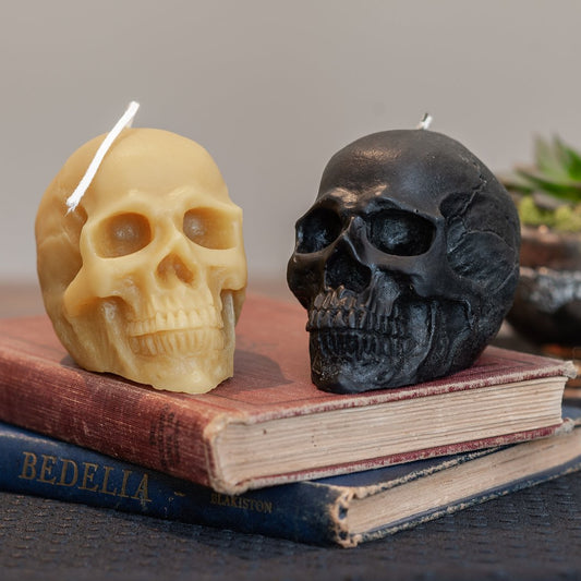 Beeswax Skull Candle