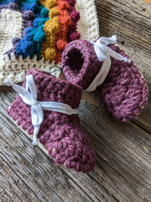 Leather Bottom Baby Booties