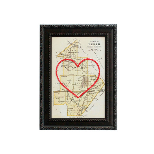 Perth County Heart Map 4x6