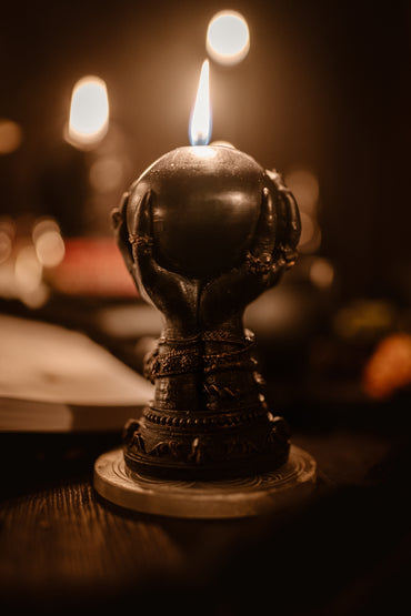 Crystal Ball Beeswax Candle