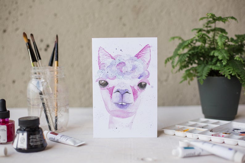 Alpaca Art Card - Blank