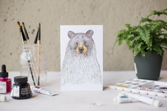 Black Bear Card - Blank