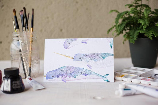 Narwhal Art Card - Blank